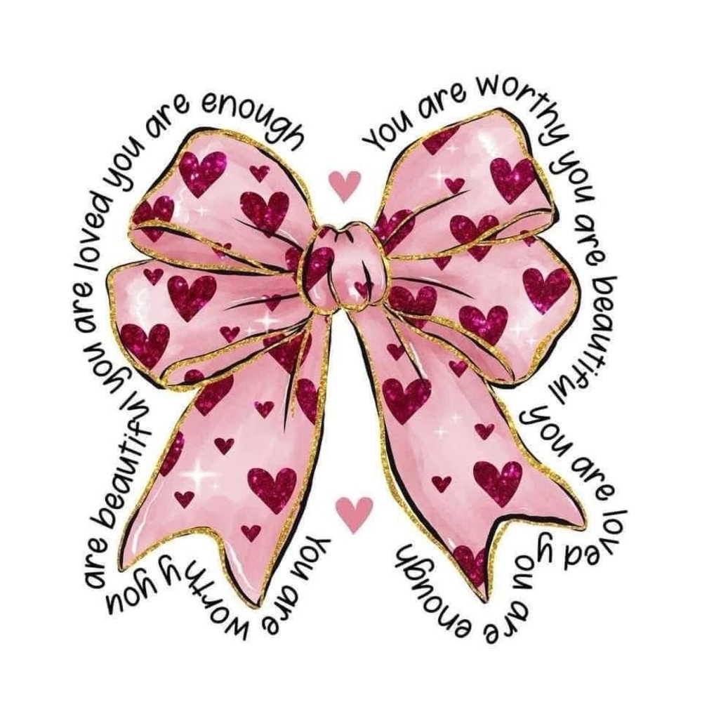 Pink Bow “You Are” towel 16”x26”
